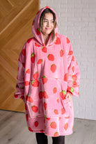 Oversized Blanket Hoodie in Strawberry Layers Ave Shops- Tilden Co.