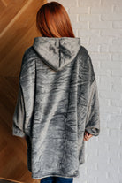 Oversized Velour Blanket Hoodie in Gray Layers Ave Shops- Tilden Co.