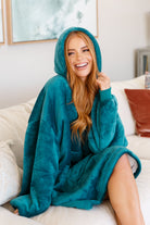 Oversized Velour Blanket Hoodie in Green Layers Ave Shops- Tilden Co.