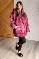 Oversized Velour Blanket Hoodie in Purple Layers Ave Shops- Tilden Co.