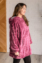 Oversized Velour Blanket Hoodie in Purple Layers Ave Shops- Tilden Co.