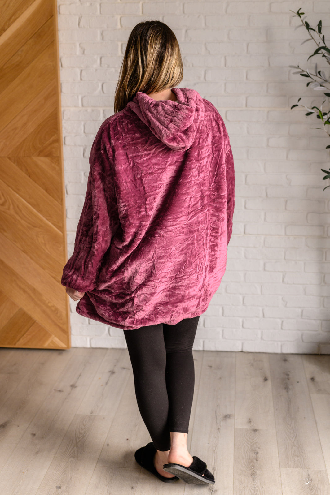 Oversized Velour Blanket Hoodie in Purple Layers Ave Shops- Tilden Co.