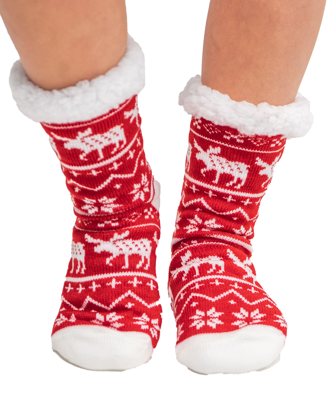 Nordic Moose Plush Sock Crew Socks LazyOne- Tilden Co.