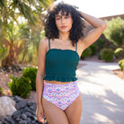 Smocked Mini Ruffle Tankini Top Swim Top Janela Bay- Tilden Co.