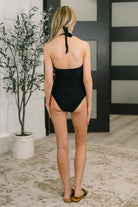 Palma Mesh Detail Halter Swimsuit Swimwear Ave Shops- Tilden Co.