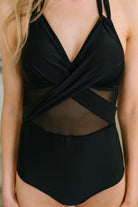 Palma Mesh Detail Halter Swimsuit Swimwear Ave Shops- Tilden Co.