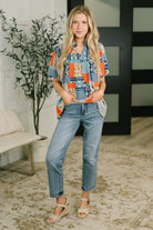 Pardon Me Patchwork Puff Sleeve Blouse Womens Ave Shops- Tilden Co.