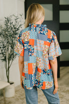 Pardon Me Patchwork Puff Sleeve Blouse Womens Ave Shops- Tilden Co.