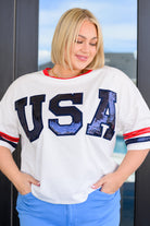 Party In The USA Drop Shoulder Top Tops Ave Shops- Tilden Co.