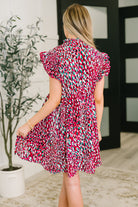 Pattern Pending Bow Detail Dress in Fuchsia and Black Womens Ave Shops- Tilden Co.