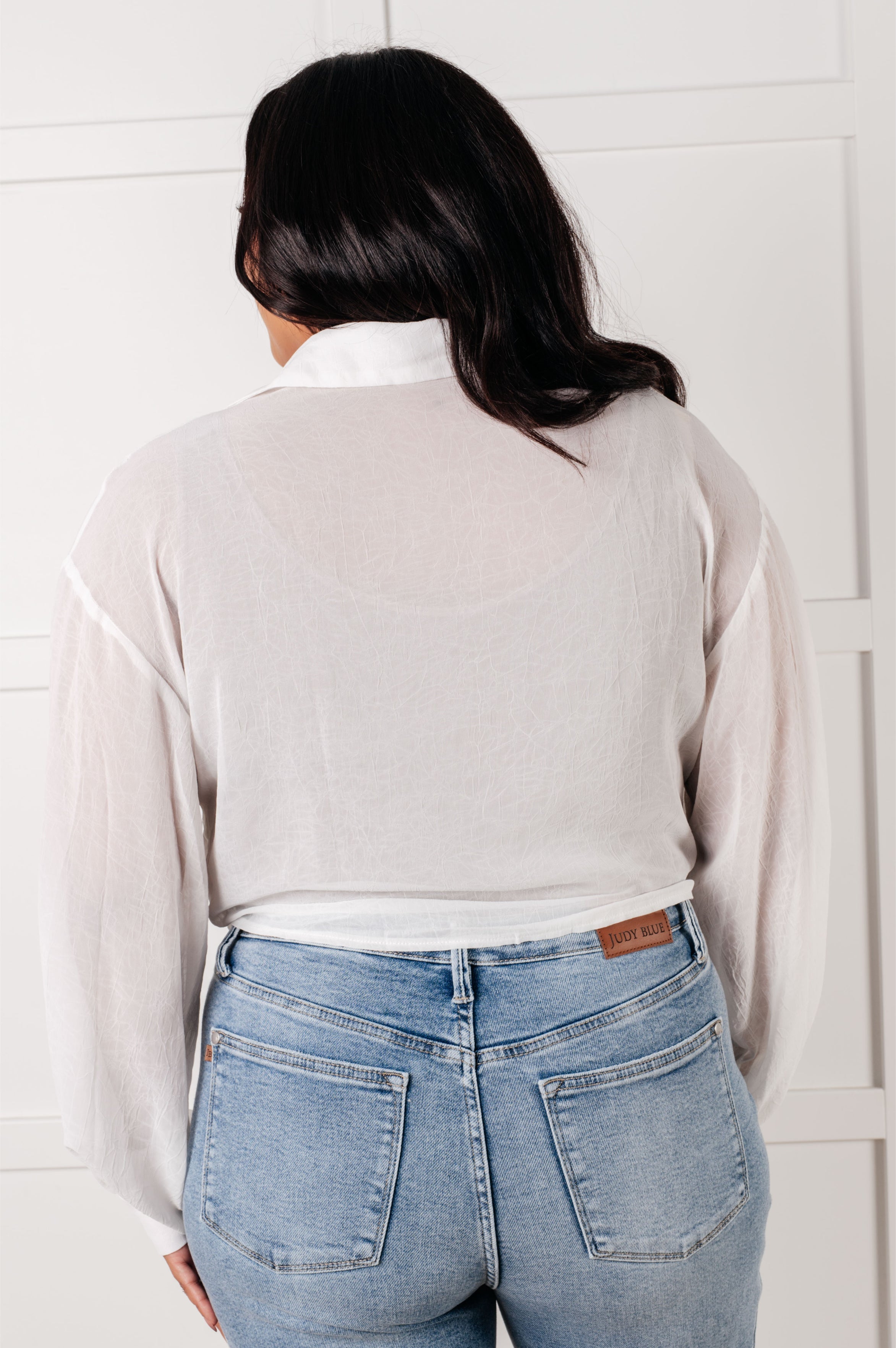 Pause and Reflect Tie Front Button Up Shirt Tops Ave Shops- Tilden Co.