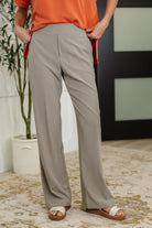 Peachy Keen Straight Leg Trousers in Stone Taupe Womens Ave Shops- Tilden Co.