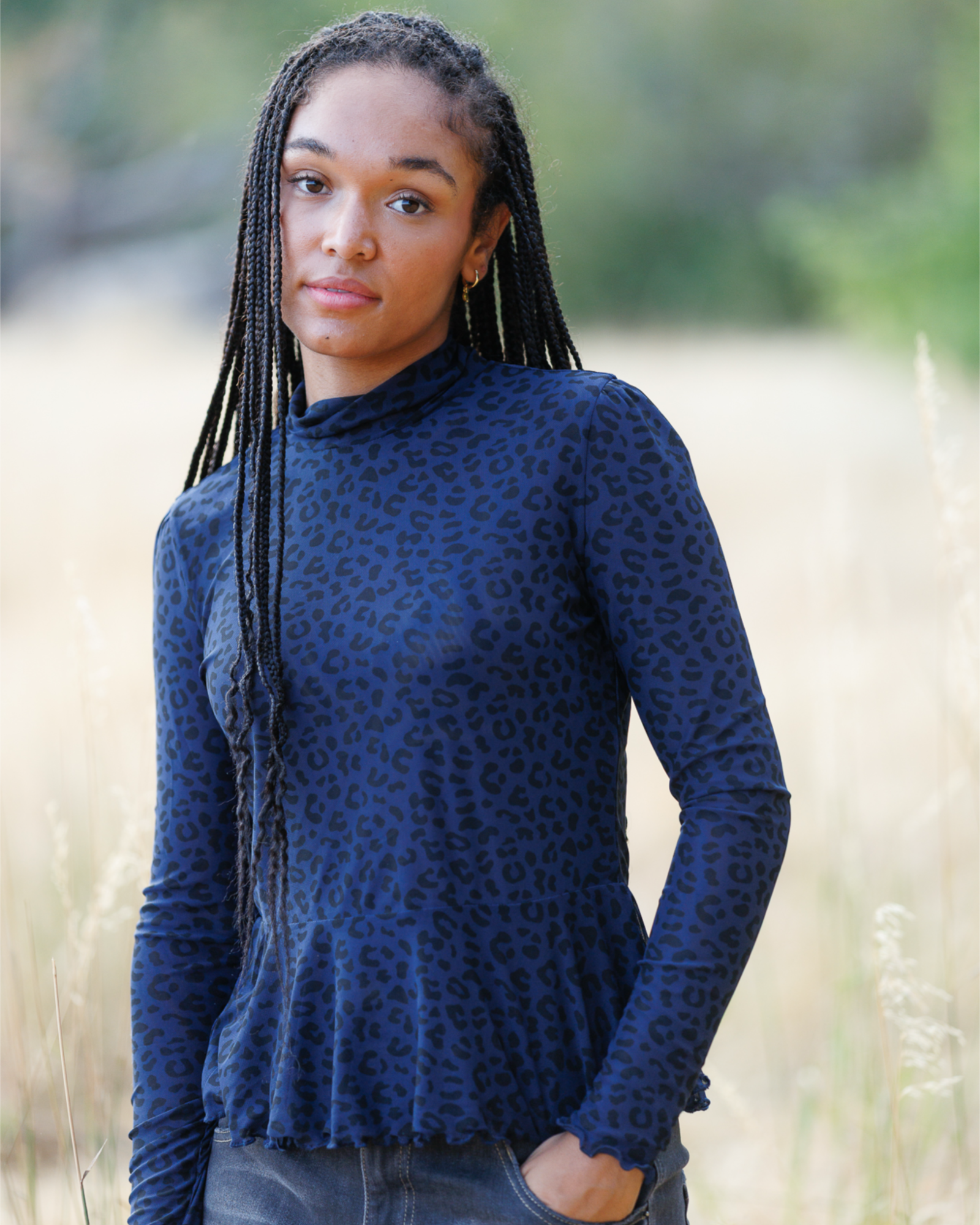 Peplum Turtleneck Top Tops Downeast- Tilden Co.