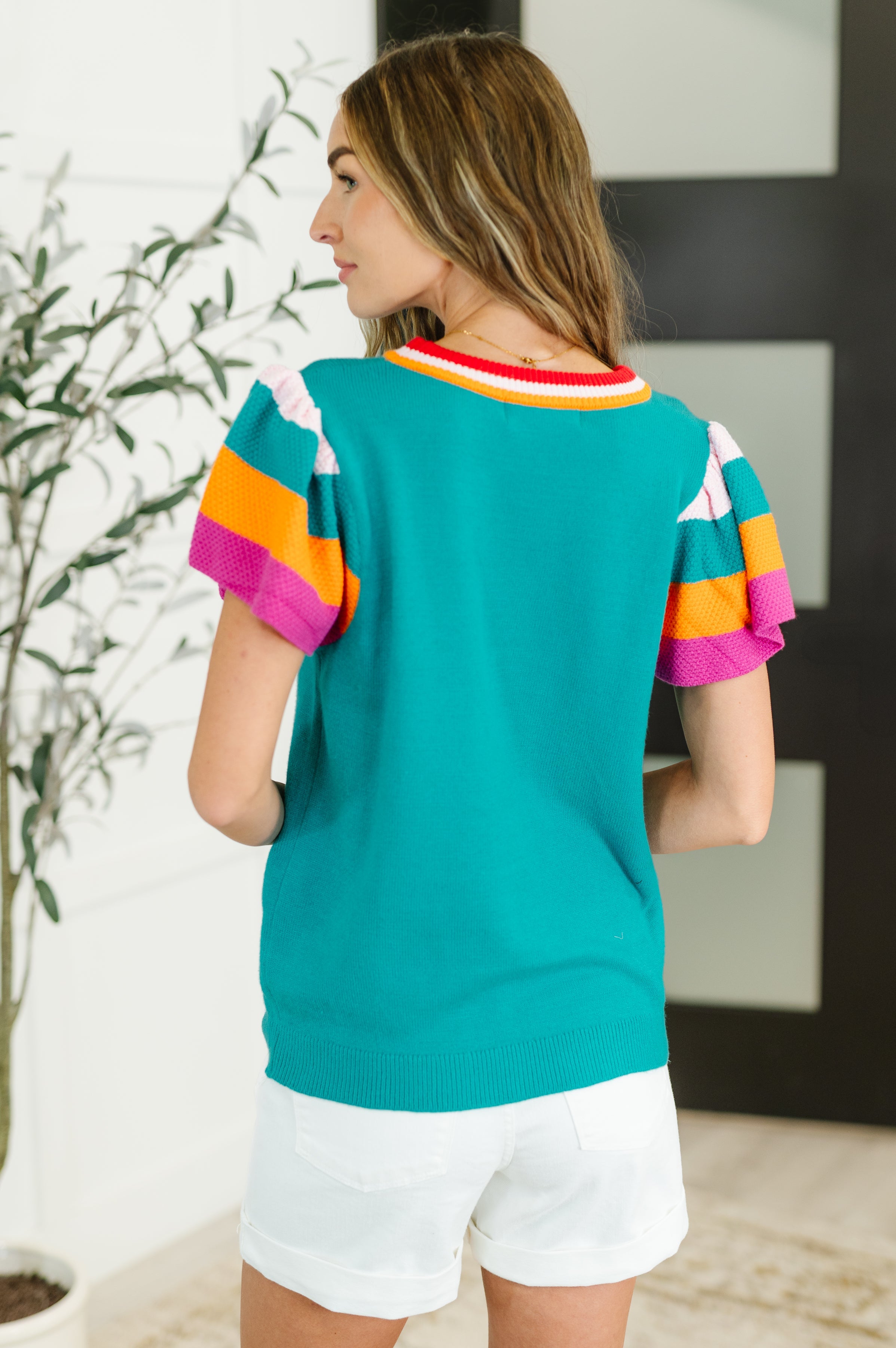 Perfect Playlist Color Block Sleeve Top T-Shirt Ave Shops- Tilden Co.