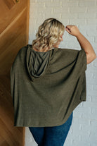 Perfectly Poised Hooded Poncho in Olive Layers Ave Shops- Tilden Co.