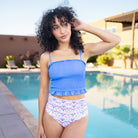 Smocked Mini Ruffle Tankini Top Periwinkle / XXS Periwinkle XXS Swim Top Janela Bay- Tilden Co.
