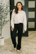 Petal Poise Floral Applique Pullover in Neutral Womens Ave Shops- Tilden Co.