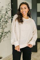 Petal Poise Floral Applique Pullover in Neutral Womens Ave Shops- Tilden Co.