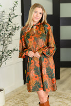 Petals After Dark Balloon Sleeve Dress Womens Ave Shops- Tilden Co.