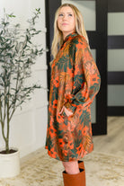 Petals After Dark Balloon Sleeve Dress Womens Ave Shops- Tilden Co.