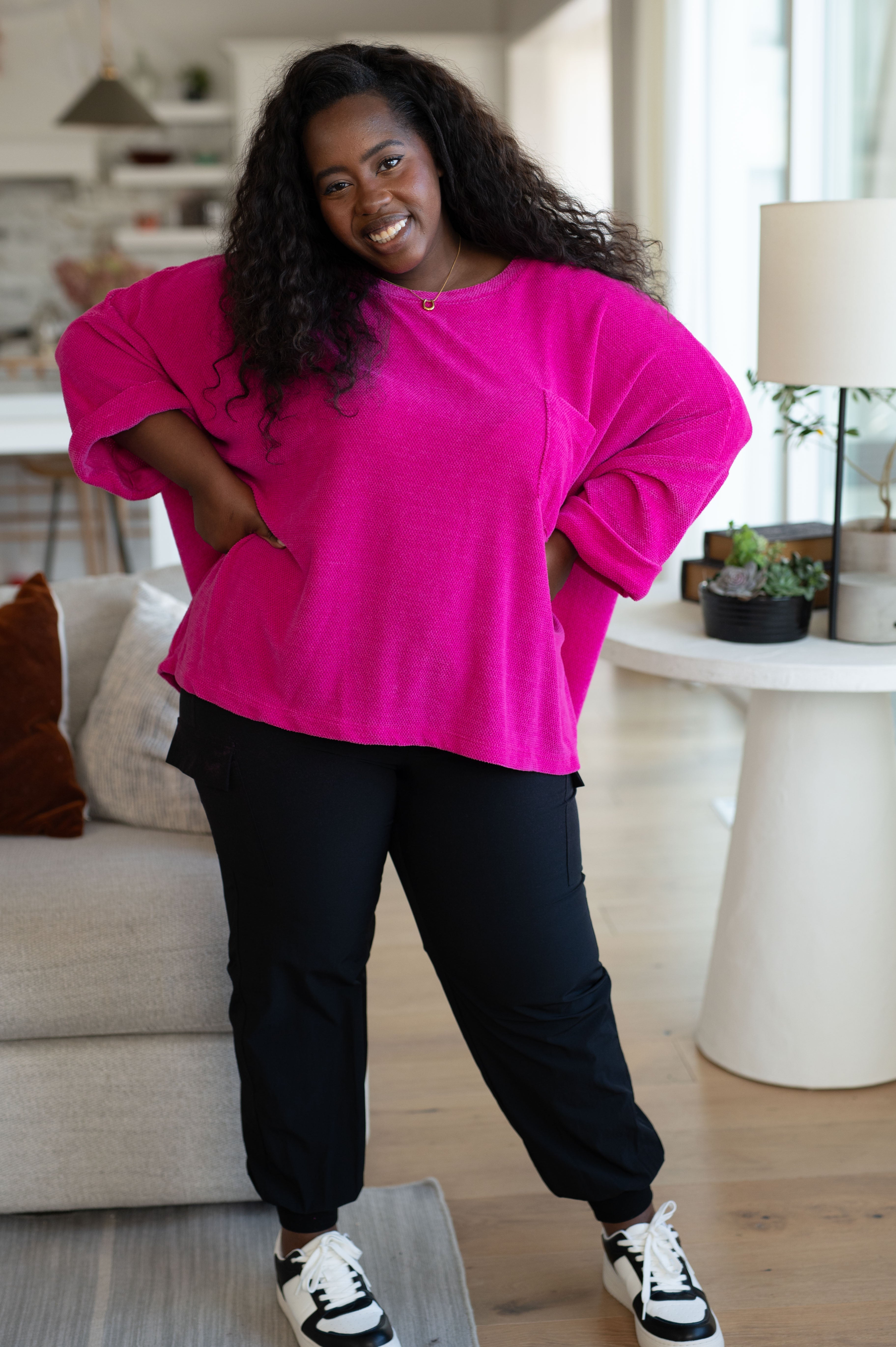 Pink Thoughts Chenille Blouse    Blouses Ave Shops- Tilden Co.