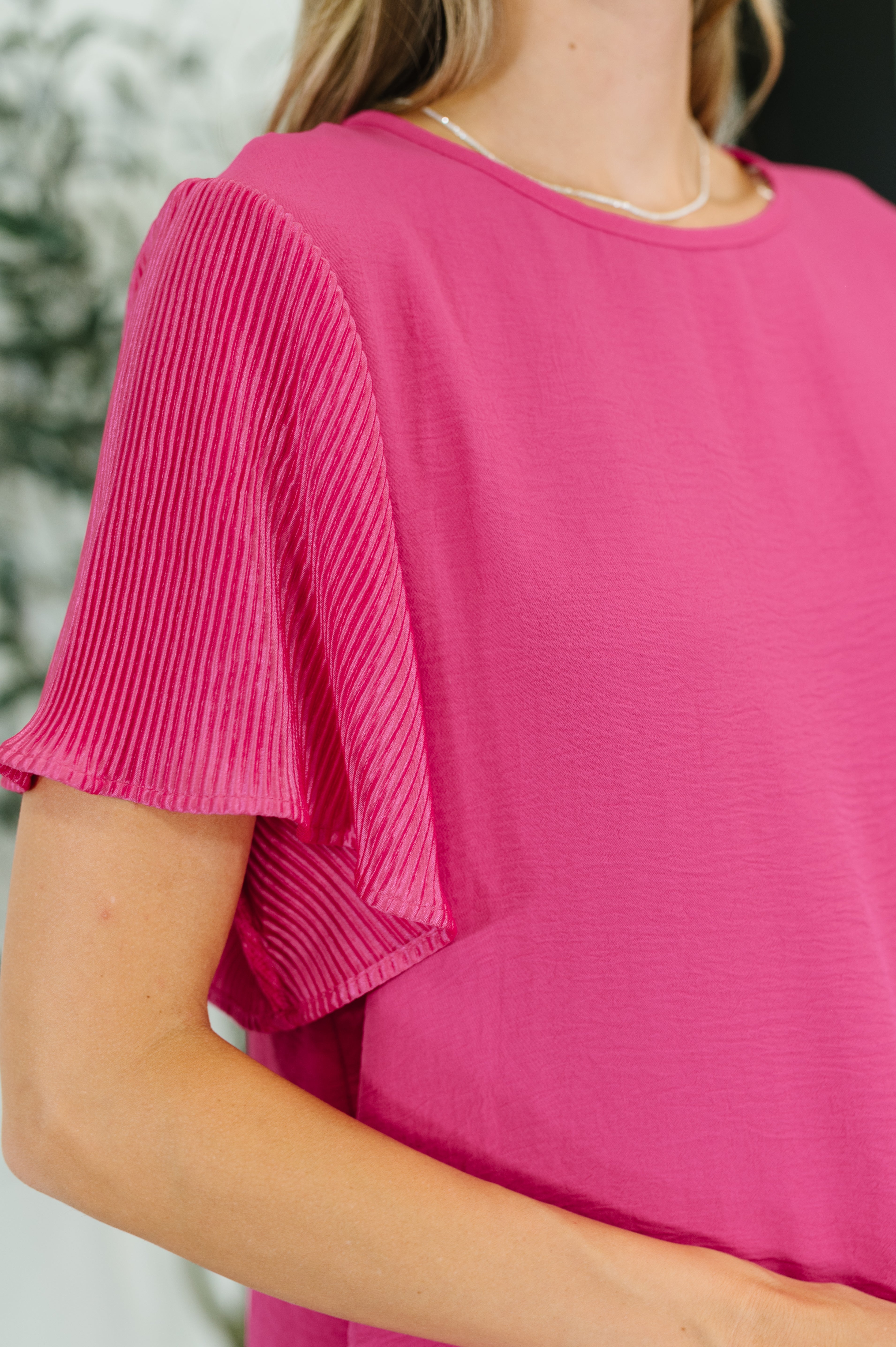 Pink and Perfect Ruffle Sleeve Top Blouse Ave Shops- Tilden Co.