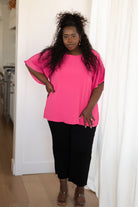 Pink and Perfect Ruffle Sleeve Top    Tops Ave Shops- Tilden Co.