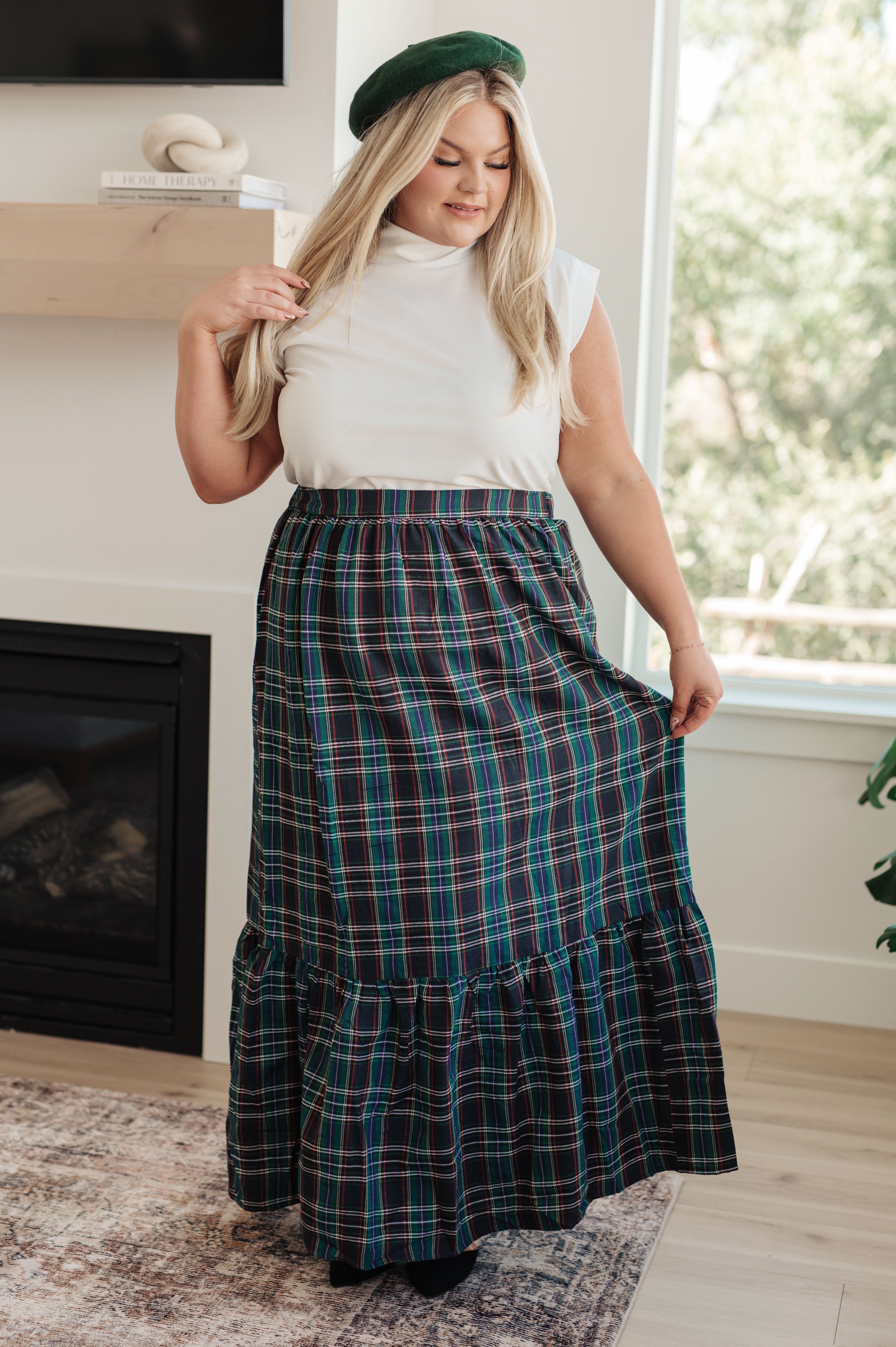 Plaid Perfection Maxi Skirt Bottoms Ave Shops- Tilden Co.