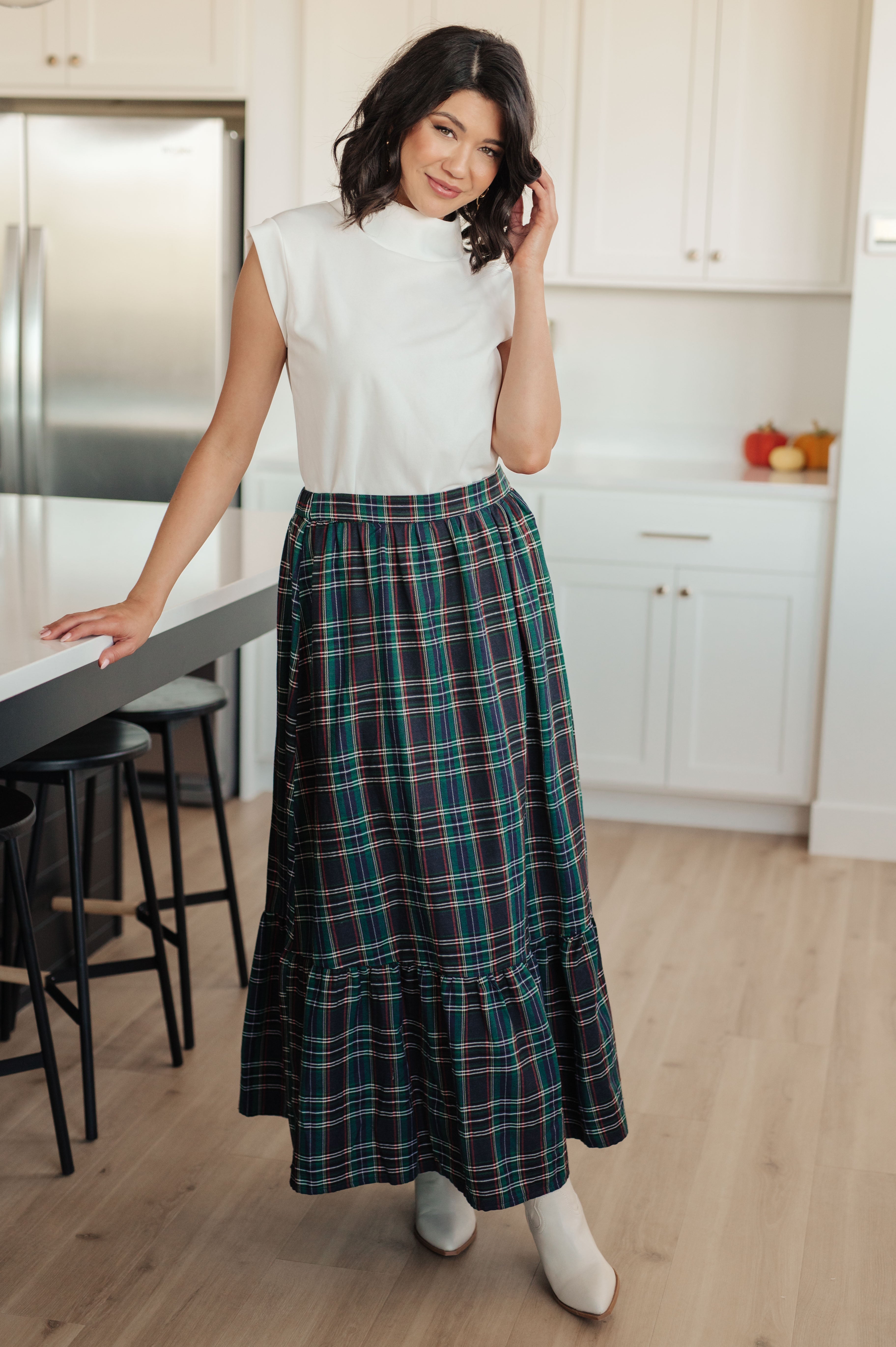 Plaid Perfection Maxi Skirt Bottoms Ave Shops- Tilden Co.
