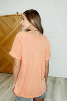 Plain and Sassy V-Neck Tee in Champagne Peach Womens Ave Shops- Tilden Co.