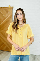 Plain and Sassy V-Neck Tee in Lemonade Womens Ave Shops- Tilden Co.