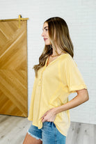Plain and Sassy V-Neck Tee in Lemonade Womens Ave Shops- Tilden Co.