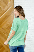 Plain and Sassy V-Neck Tee in Mint Green Womens Ave Shops- Tilden Co.