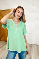 Plain and Sassy V-Neck Tee in Mint Green Womens Ave Shops- Tilden Co.