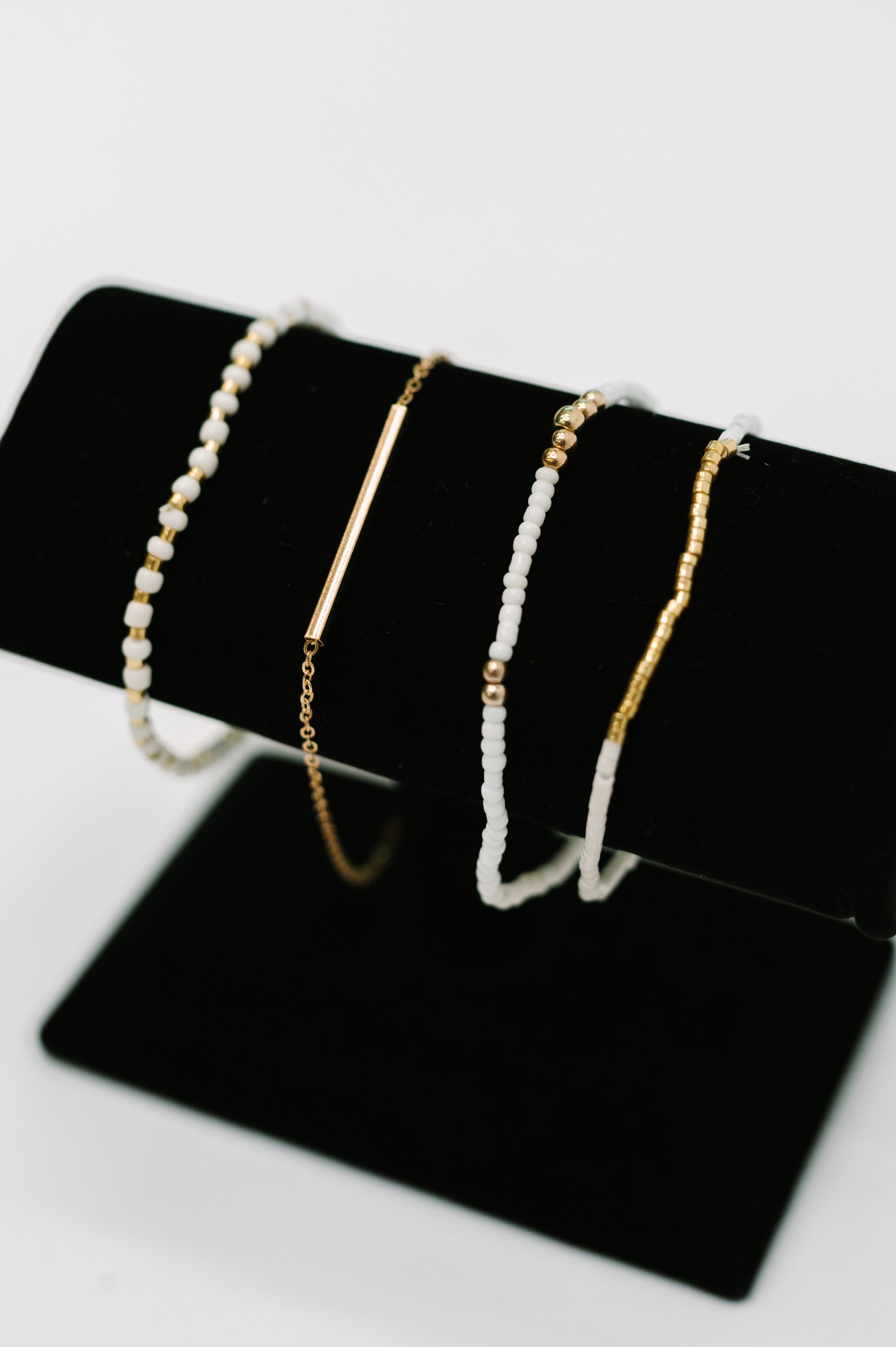 Poised & Polished Bracelet Set in White and Gold Womens Ave Shops- Tilden Co.