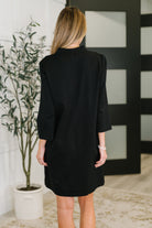 Portfolio Quarter Sleeve Dress in Black Womens Ave Shops- Tilden Co.