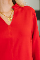 Portfolio Quarter Sleeve Dress in Red Womens Ave Shops- Tilden Co.