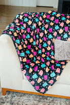 PREORDER: Halloween Fleece Blanket in Neon Ghosts    Womens Ave Shops- Tilden Co.