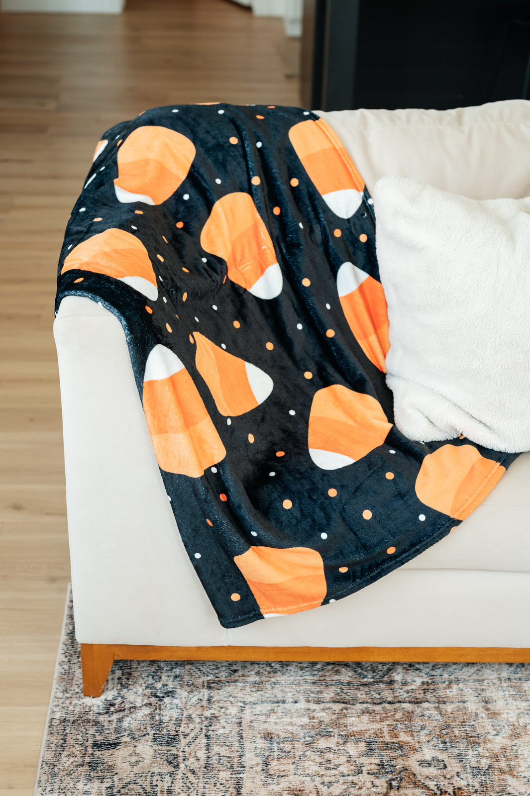 PREORDER: Halloween Fleece Blanket in Jumbo Candies    Womens Ave Shops- Tilden Co.