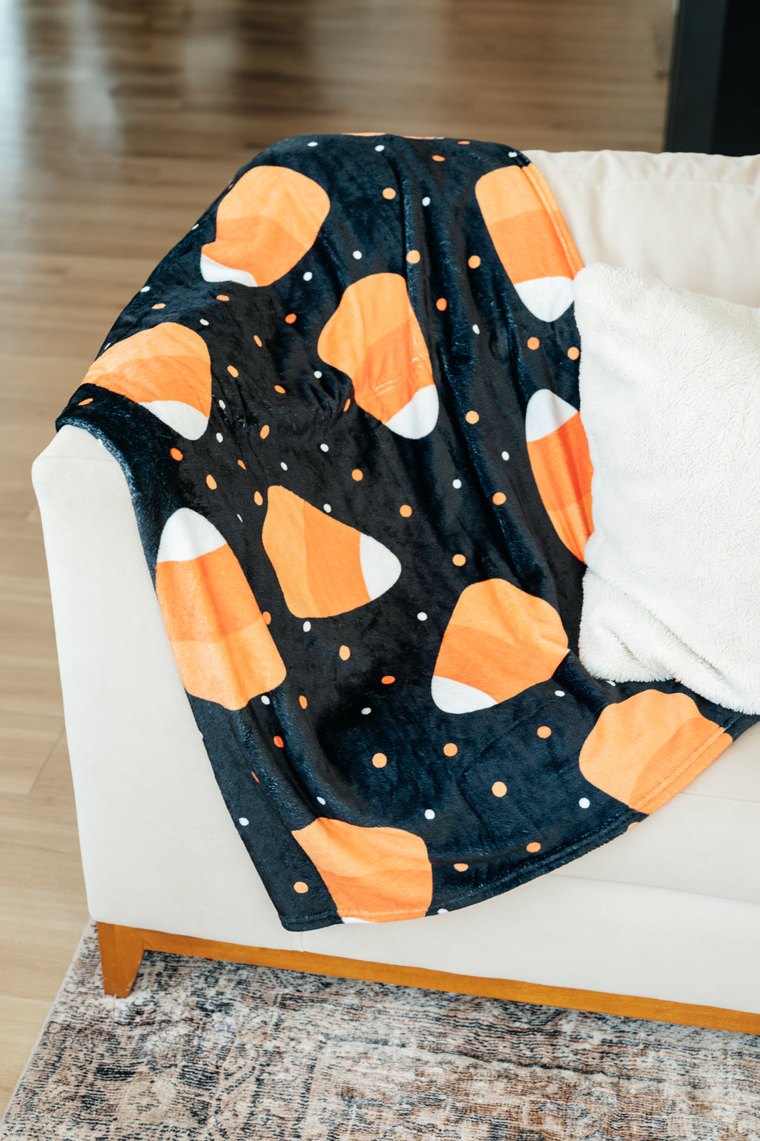 PREORDER: Halloween Fleece Blanket in Jumbo Candies    Womens Ave Shops- Tilden Co.