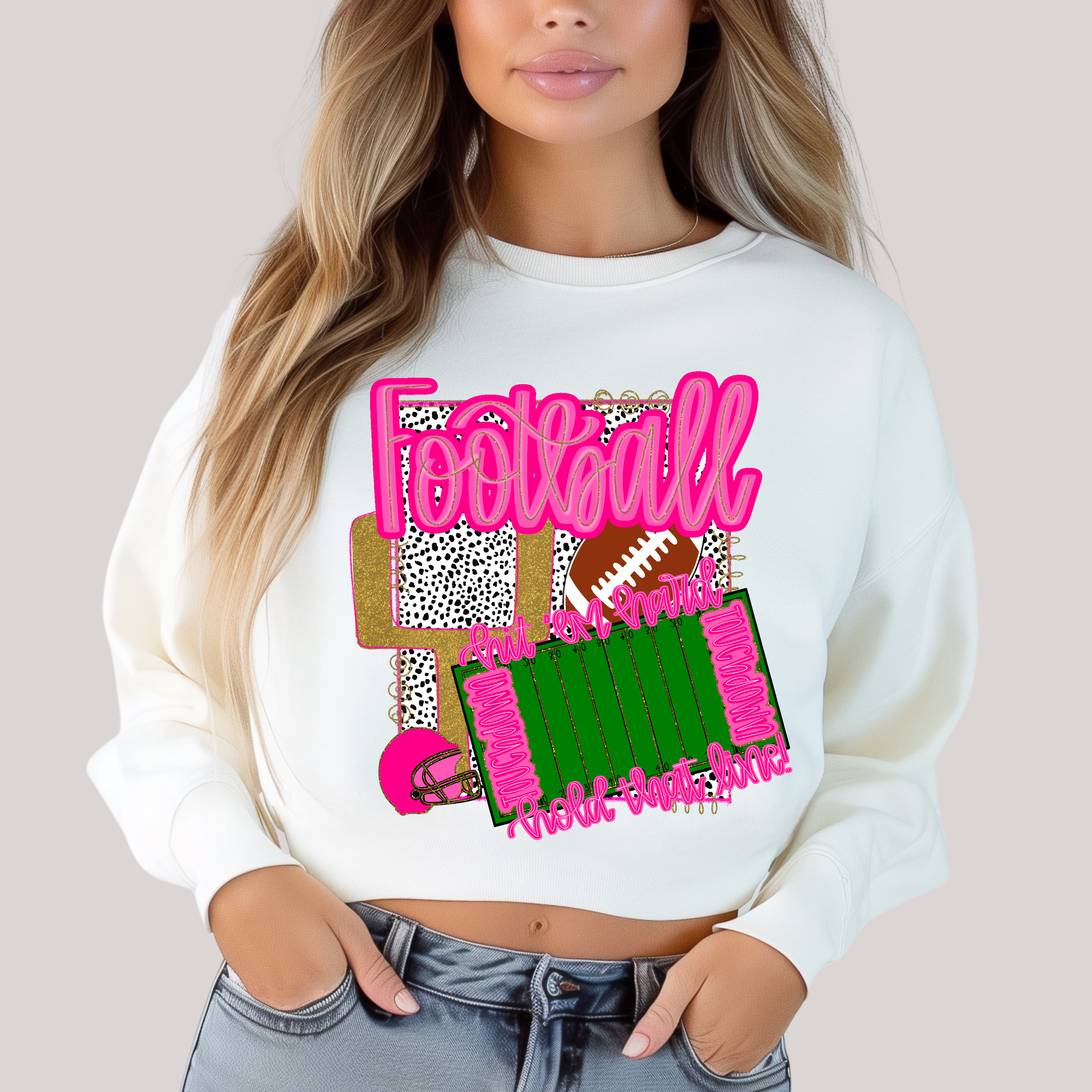 Preppy Stadium in White Sweatshirt Womens Ave Shops- Tilden Co.