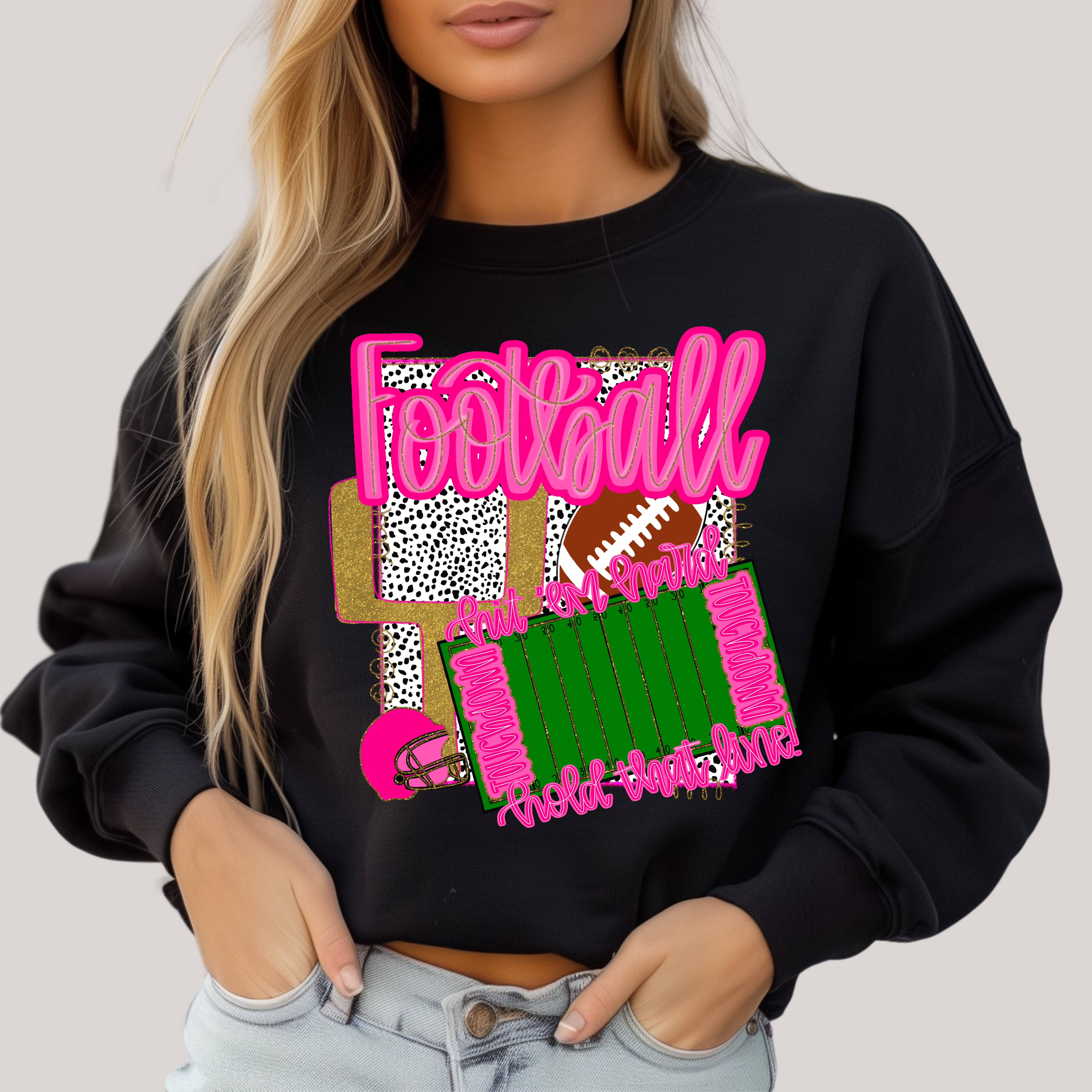 Preppy Stadium in Black Sweatshirt Sweater Ave Shops- Tilden Co.