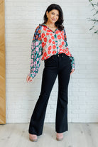 Presupposed Ideas Mixed Print Button Up Blouse    Blouses Ave Shops- Tilden Co.