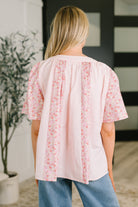Pretty Prime Bell Sleeve Color Block Blouse Womens Ave Shops- Tilden Co.