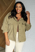 Primrose Corduroy Jacket in Olive    Layers Ave Shops- Tilden Co.