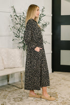 Promotional Proposal Collared Dress in Black and Khaki Womens Ave Shops- Tilden Co.