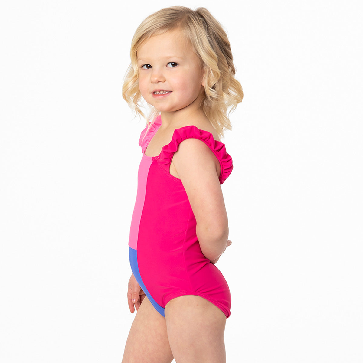 Puffy Sleeve One Piece Swimsuit (Girls) One Piece Swimsuit Janela Bay- Tilden Co.
