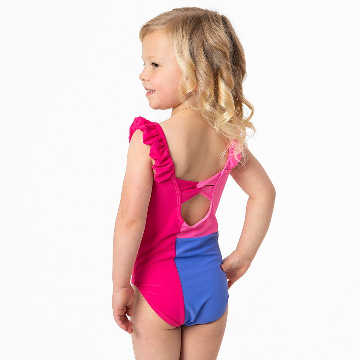 Puffy Sleeve One Piece Swimsuit (Girls) One Piece Swimsuit Janela Bay- Tilden Co.