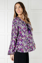 Pulled Together Ditsy Floral Bubble Sleeve Blouse Blouses Ave Shops- Tilden Co.