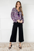 Pulled Together Ditsy Floral Bubble Sleeve Blouse Blouses Ave Shops- Tilden Co.